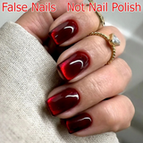 Funkelnde rote Katzenaugen-Nägel – Modische, abnehmbare Kunstnägel für einen atemberaubenden Look