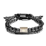 2er-Set Charm-Kronenarmband für Herren – Stilvolles Schmuck-Zubehör mit Premium-Design