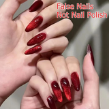 Funkelnde rote Katzenaugen-Nägel – Modische, abnehmbare Kunstnägel für einen atemberaubenden Look